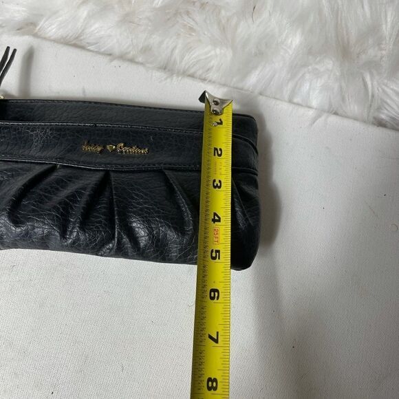 Juicy Couture black wristlet top zipper front zipper with pink lining . - Picture 5 of 10